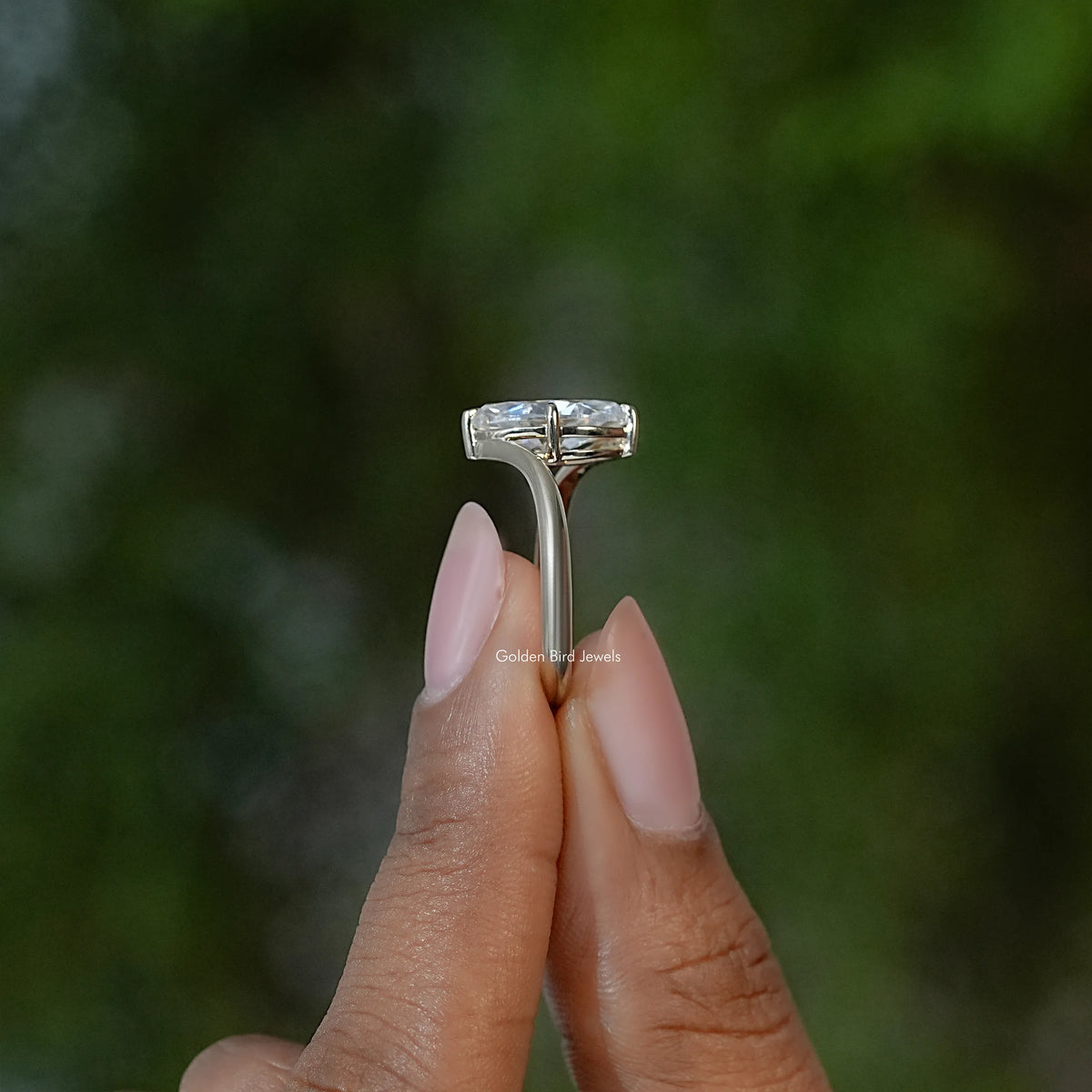 Marquise Moissanite Solitaire Engagement Ring