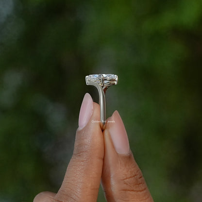 Marquise Moissanite Solitaire Engagement Ring