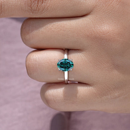 Oval Cut Moissanite Gemstone Hidden Halo Engagement Ring