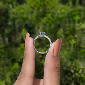 Aquamarine Round Cut Gemstone Accent Stone Ring