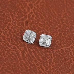 Detailed View Of Asscher Cut Lab Grown Loose Diamond Pair