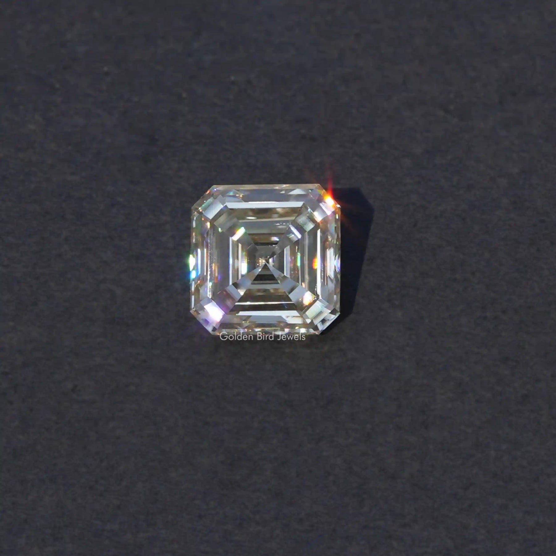 View of Asscher Cut Moissanite Loose Stone 