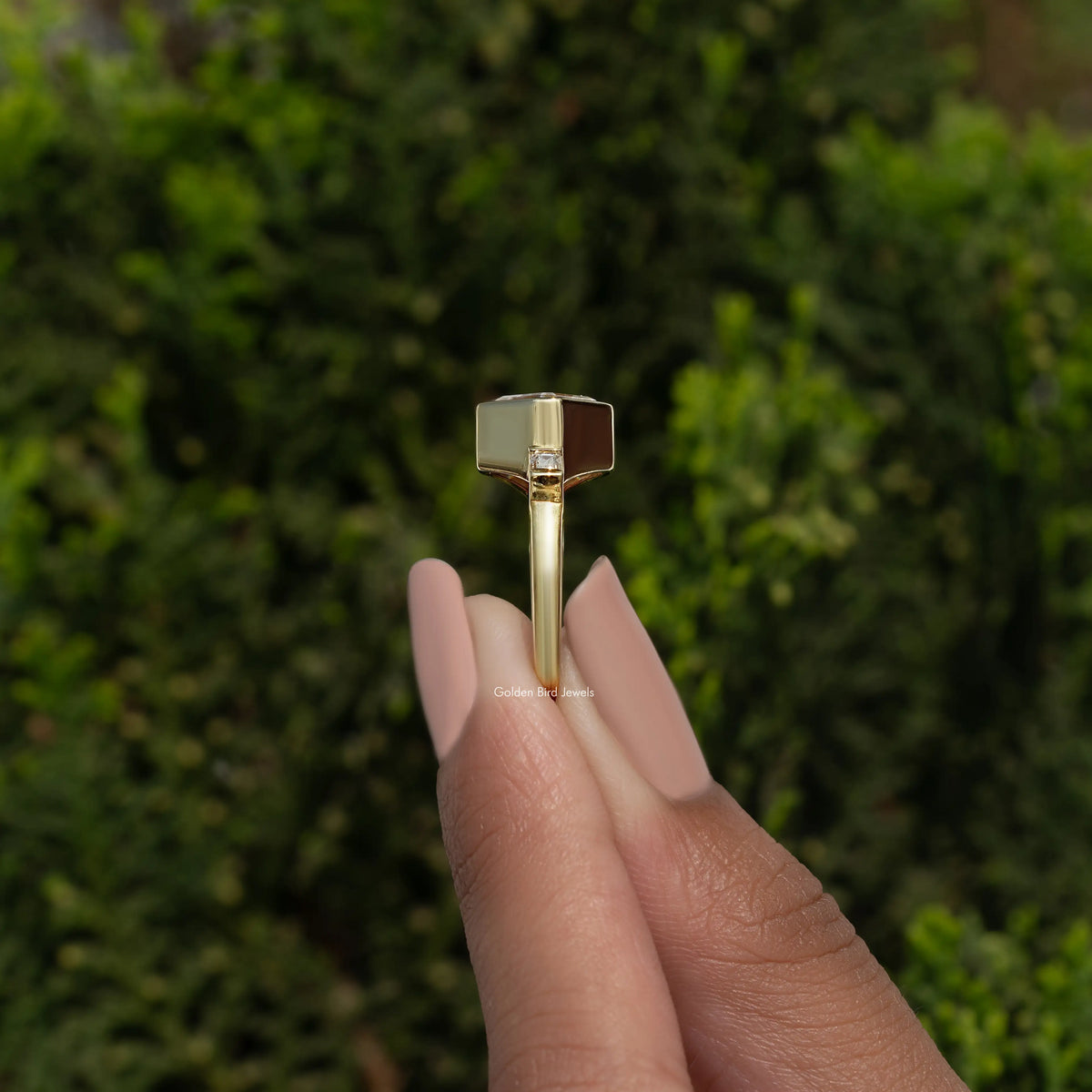 Asscher Cut Moissanite Three Stone Ring