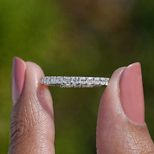 Asscher Moissanite Full Eternity Wedding Band