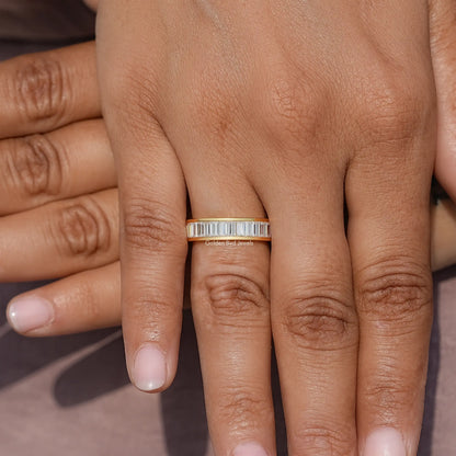 Baguette Cut Moissanite Channel Set Wedding Band