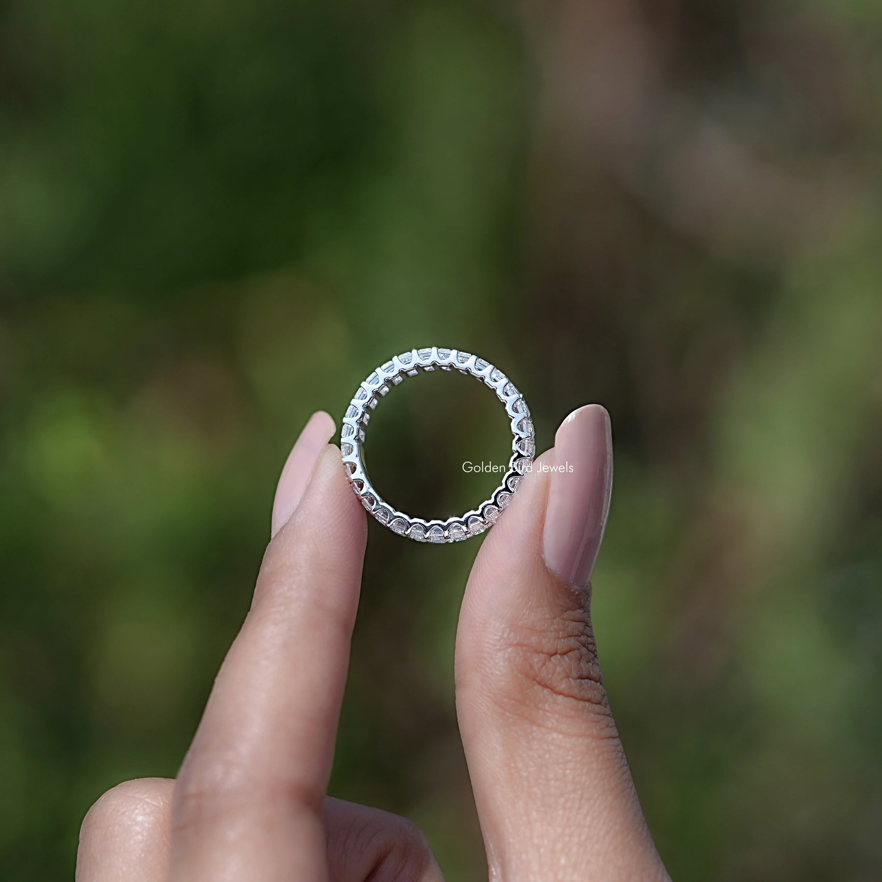 Baguette Moissanite Eternity Wedding Band