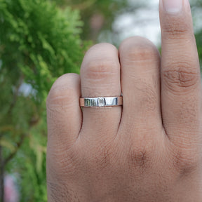In finger view of Baguette Cut Moissanite Solitaire Ring	

