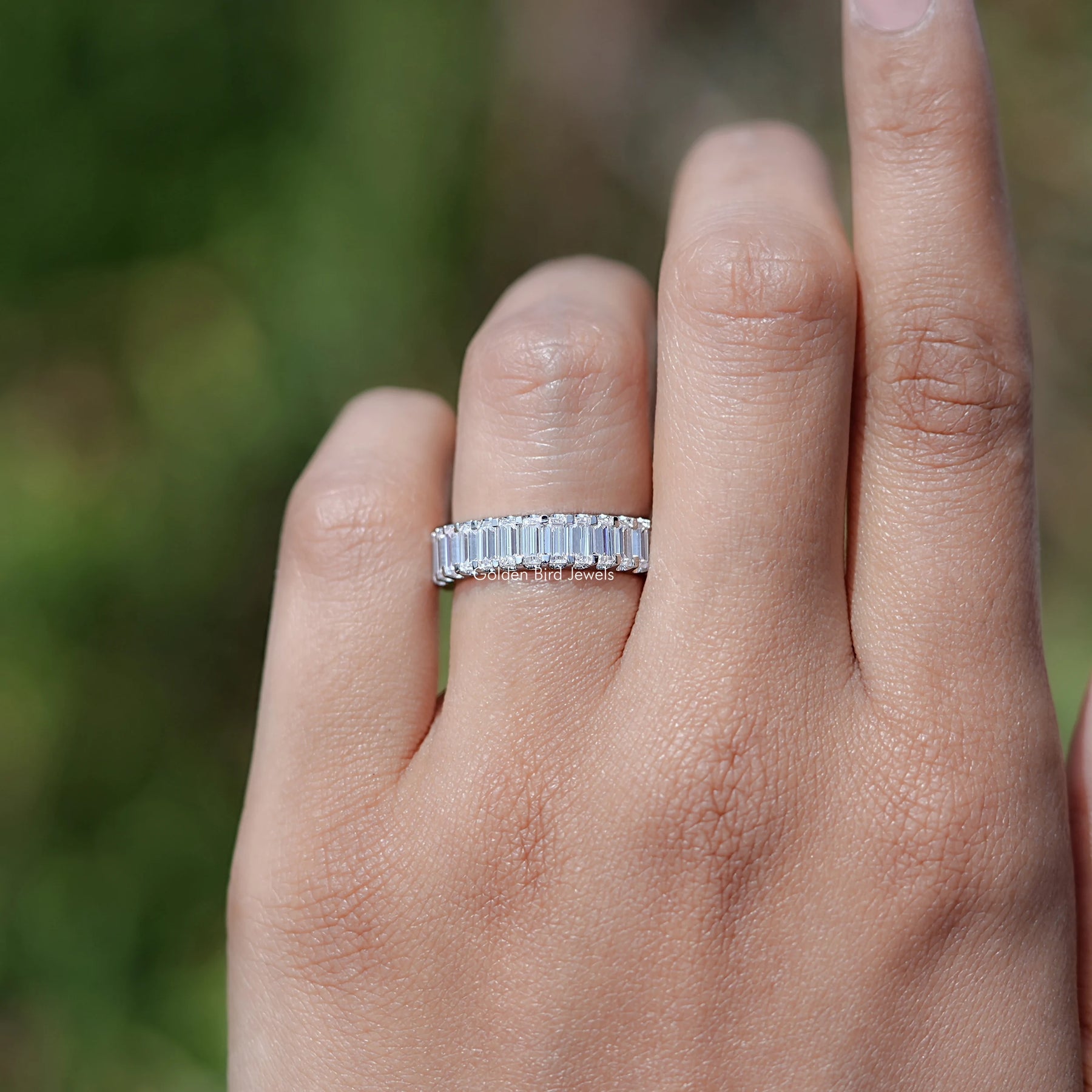 Baguette Moissanite Eternity Wedding Band
