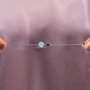 Alphabet Initial Letter Gemstone Bracelet