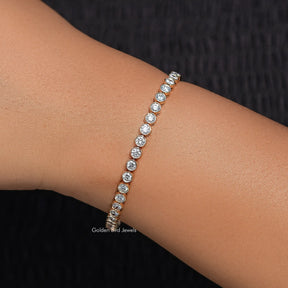 Bezel Set Round Cut Lab Diamond Bracelet