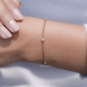 Round Diamond Stainless Steel Bracelet in Unique Pattern 
