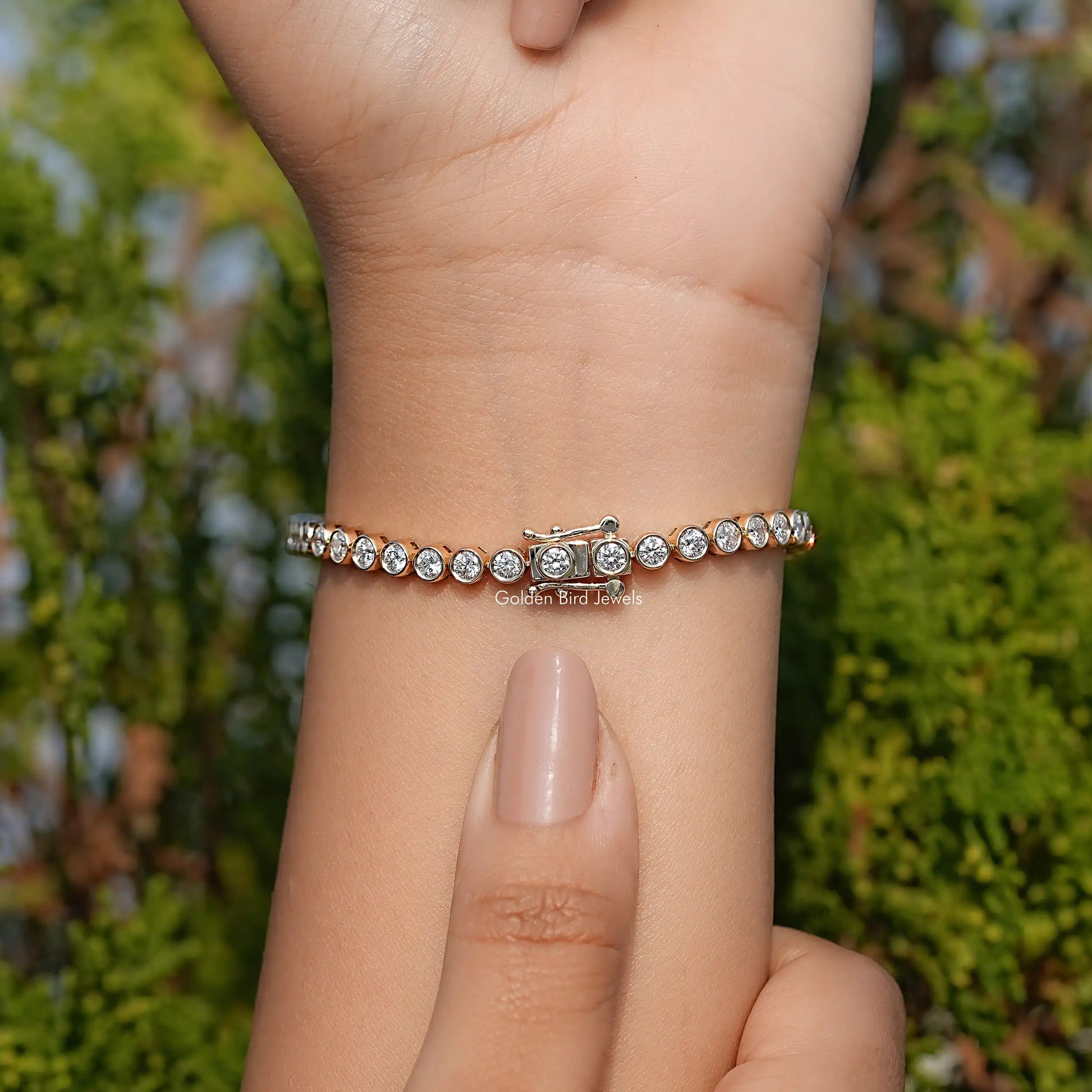Back View Of Round  Lab Diamond Tennis Bracelet
