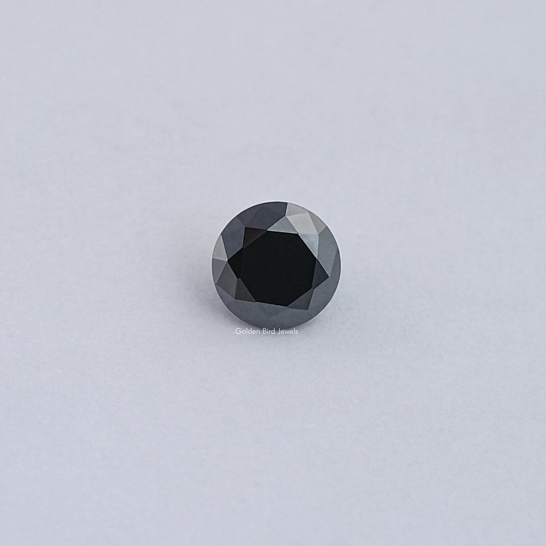 View Of Black Round Cut Moissanite Loose Stone 