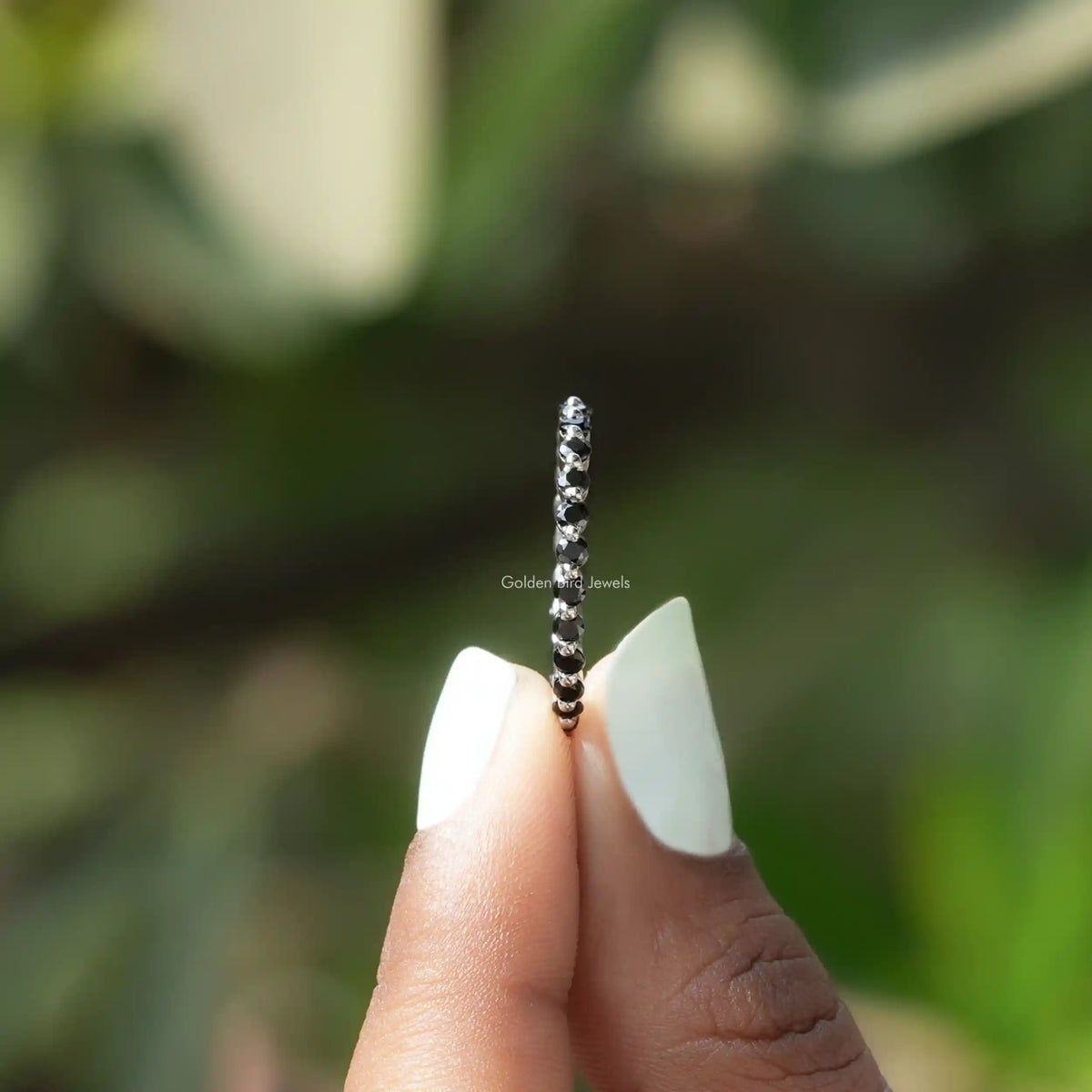 [Black Round Cut Full Eternity Band]-[Golden Bird Jewels]