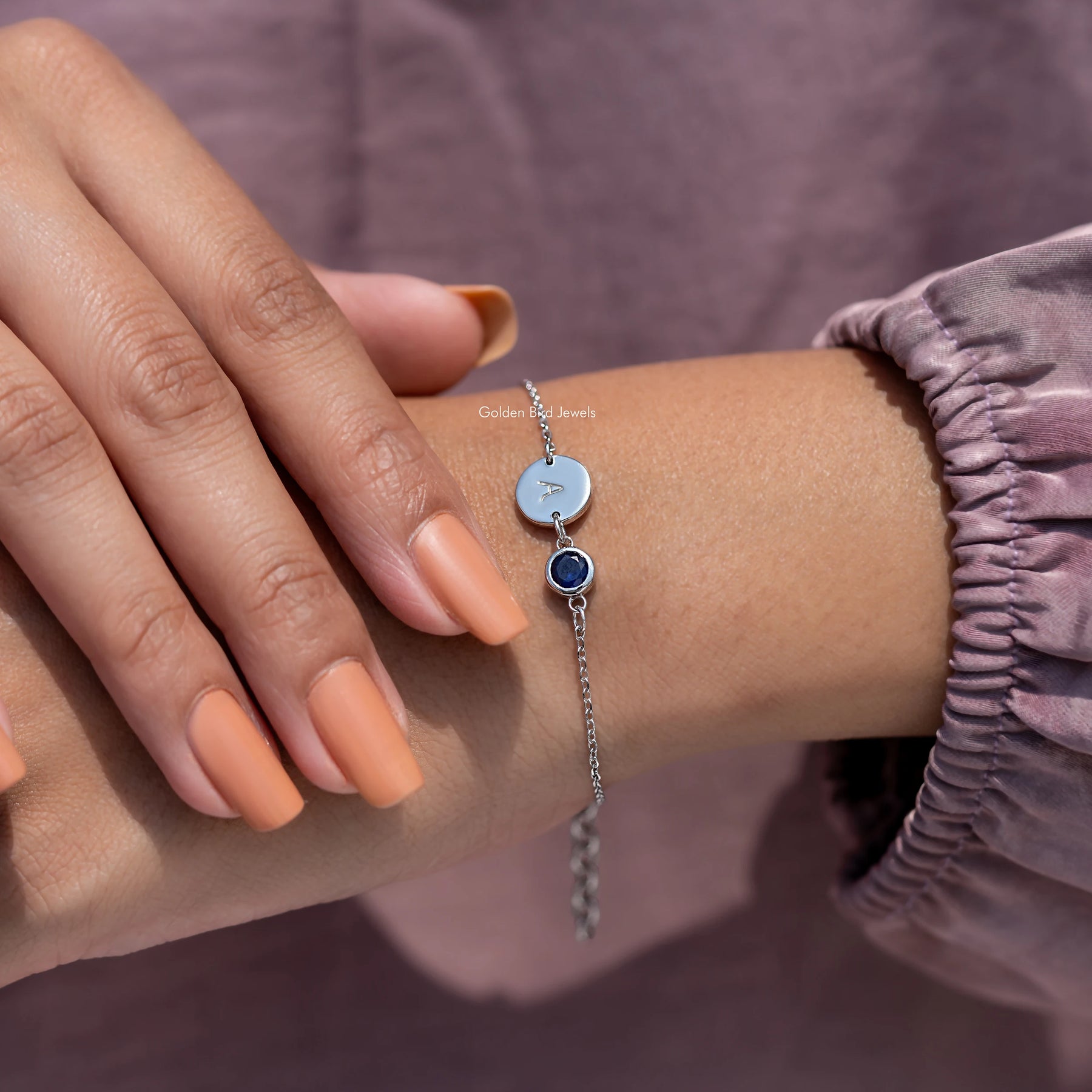Alphabet Initial Letter Gemstone Bracelet