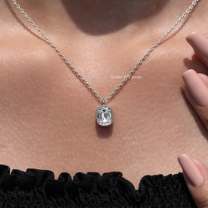 Old Mine Cushion Cut Moissanite Solitaire Pendant