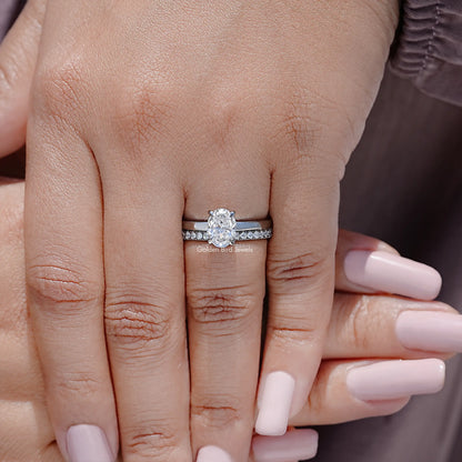 Oval Cut Moissanite Bridal Ring Set