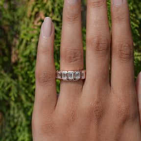 View of Diamond Bezel Set Eternity Band In Yellow Gold