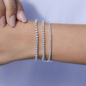 In hand Showing View Of lab Diamond Bracelets