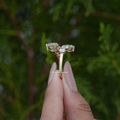 Round Cut Moissanite Bypass Shank Pendant