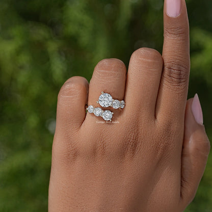 Round Cut Moissanite Bypass Shank Pendant