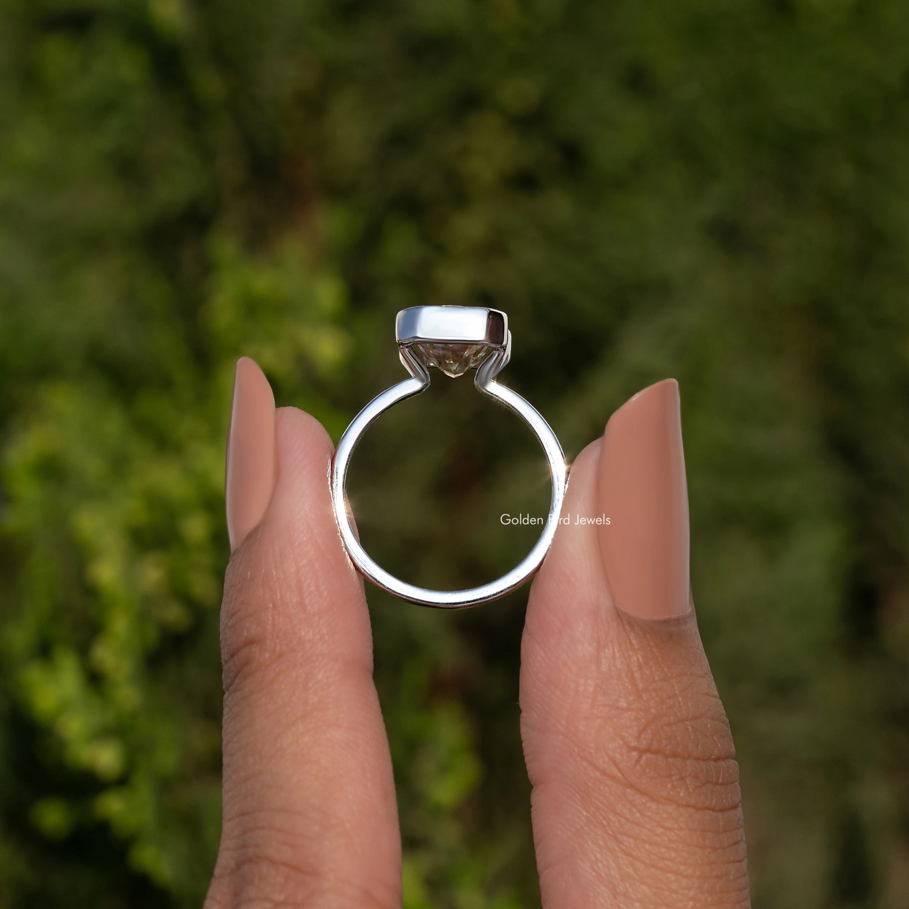 Canary Yellow Radiant Cut Moissanite Solitaire Ring