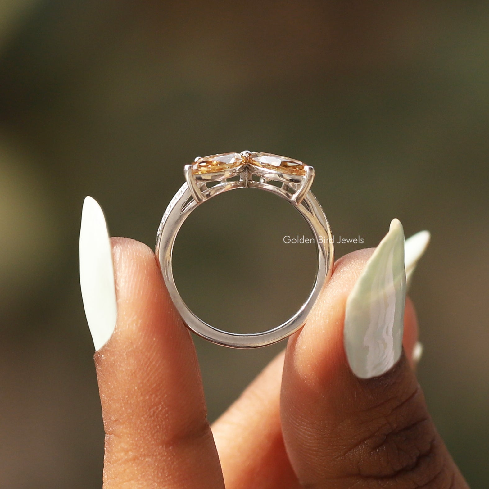 Marquise Cut Moissanite Butterfly Engagement Ring