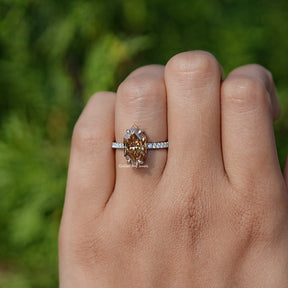 Front view of moissanite ring for women 