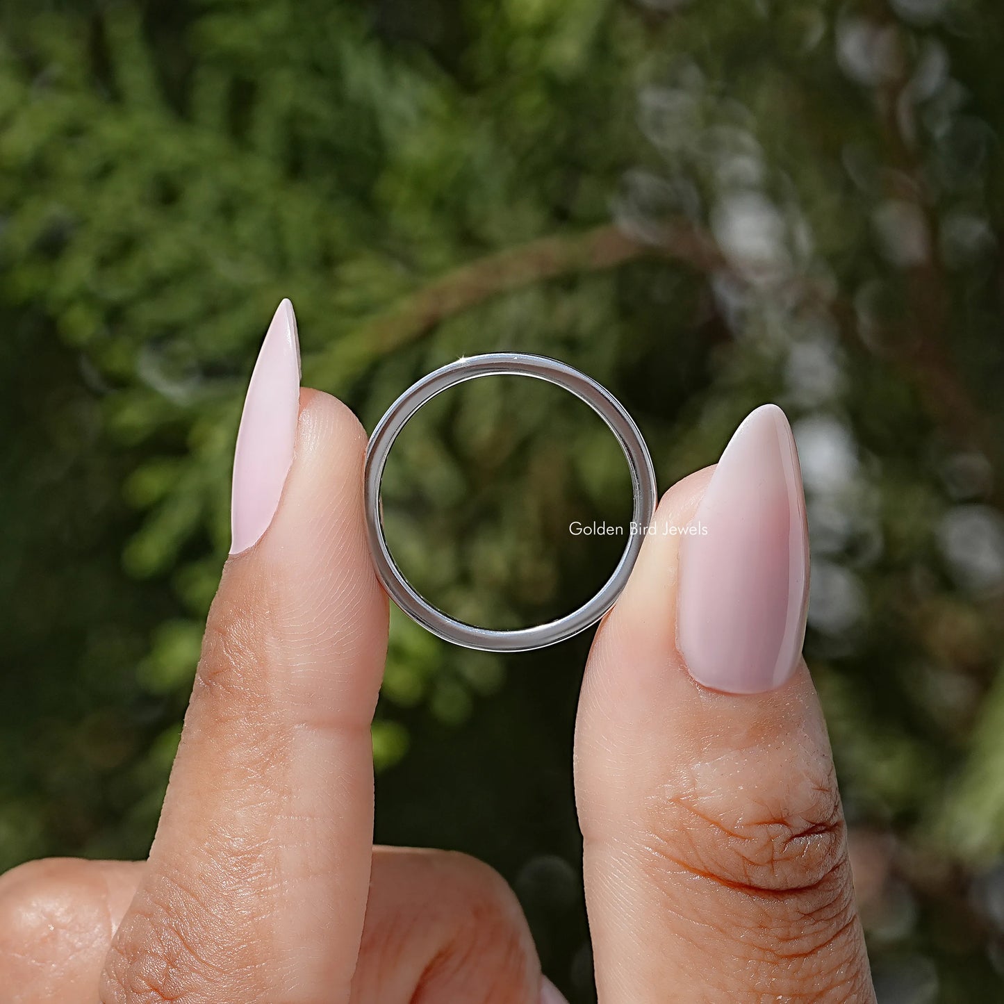 Round Cut Moissanite Channel Set Eternity Band