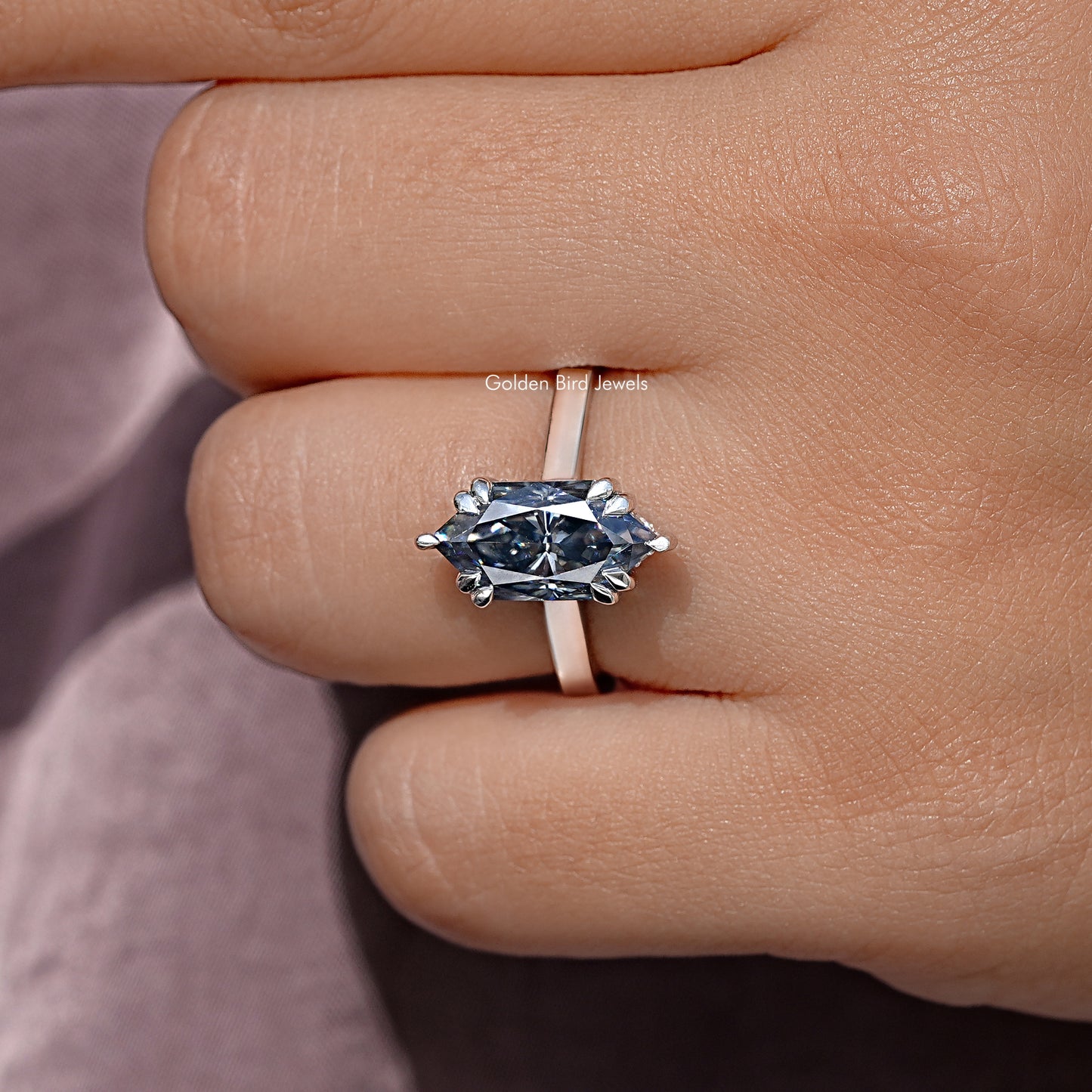 Dutch Marquise  Moissanite Diamond Solitaire Ring