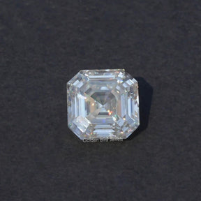 Front View Of Asscher Cut Loose Stone In White Gold 
