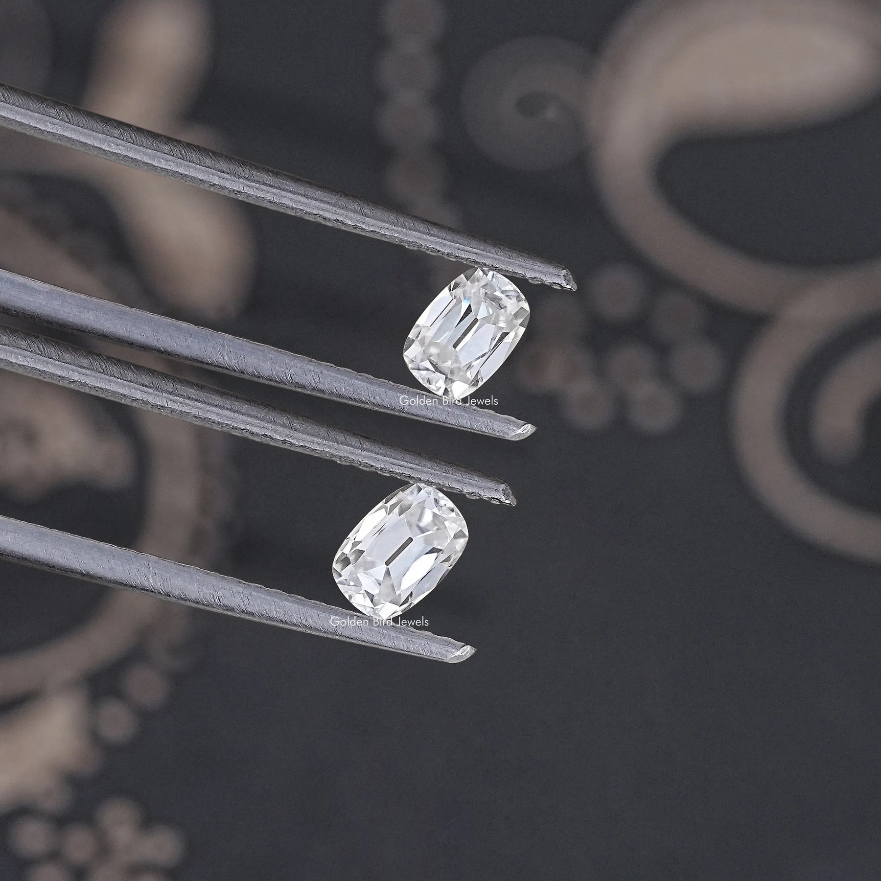 Colorless Old Mine Cushion Moissanite Loose Pair