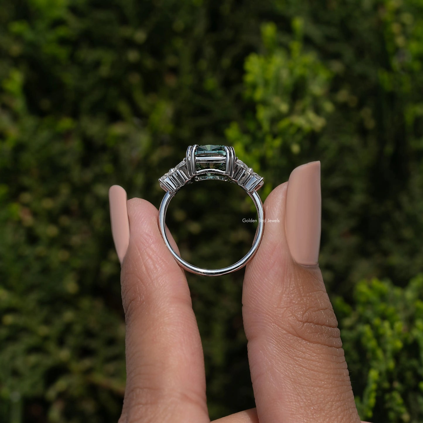 Cushion And Marquise Cut Moissanite Ring