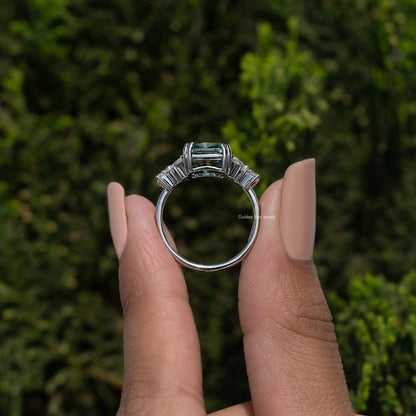 Cushion And Marquise Cut Moissanite Ring