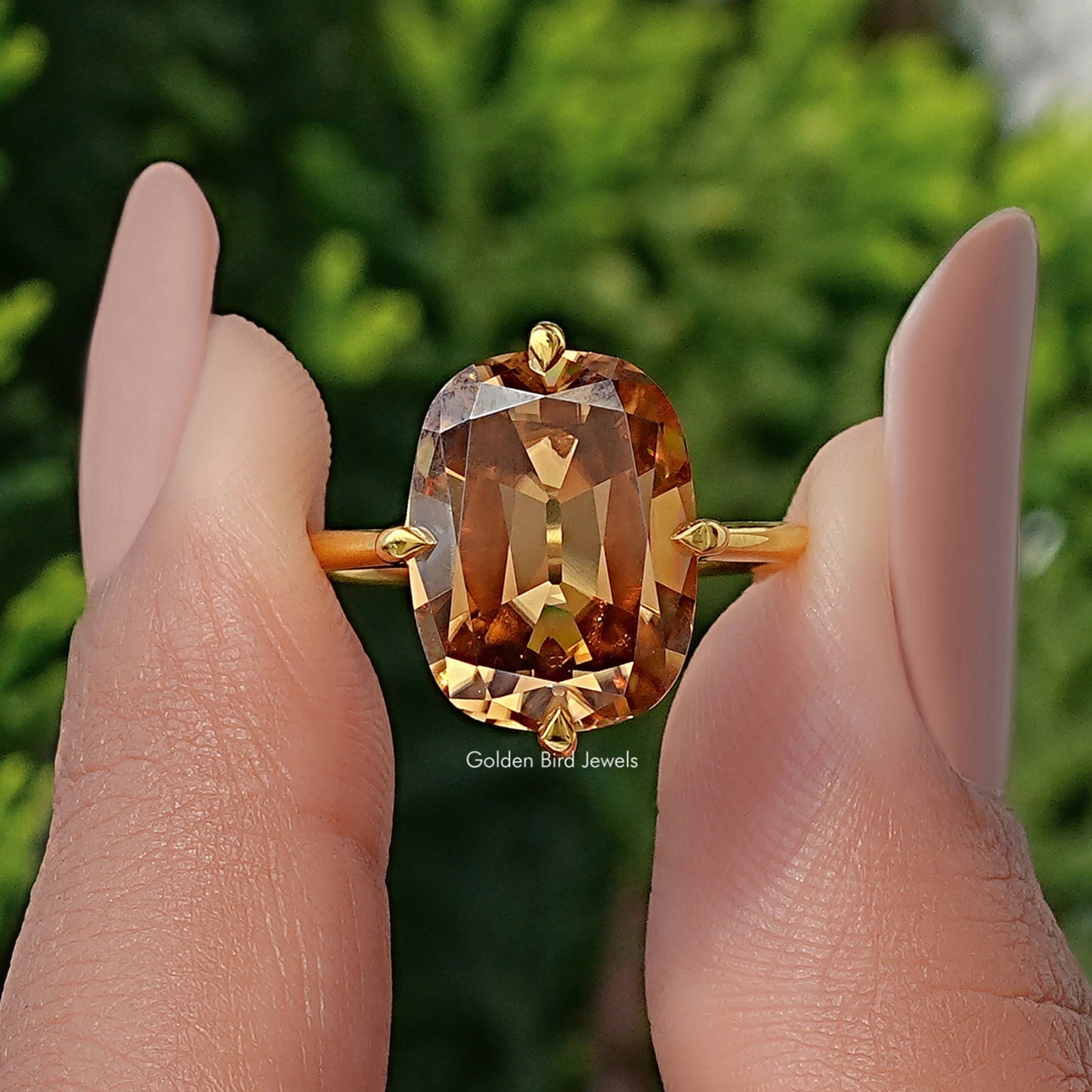Old Mine Cushion Solitaire Moissanite Ring
