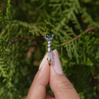 Cushion Moissanite Gemstone Engagement Ring