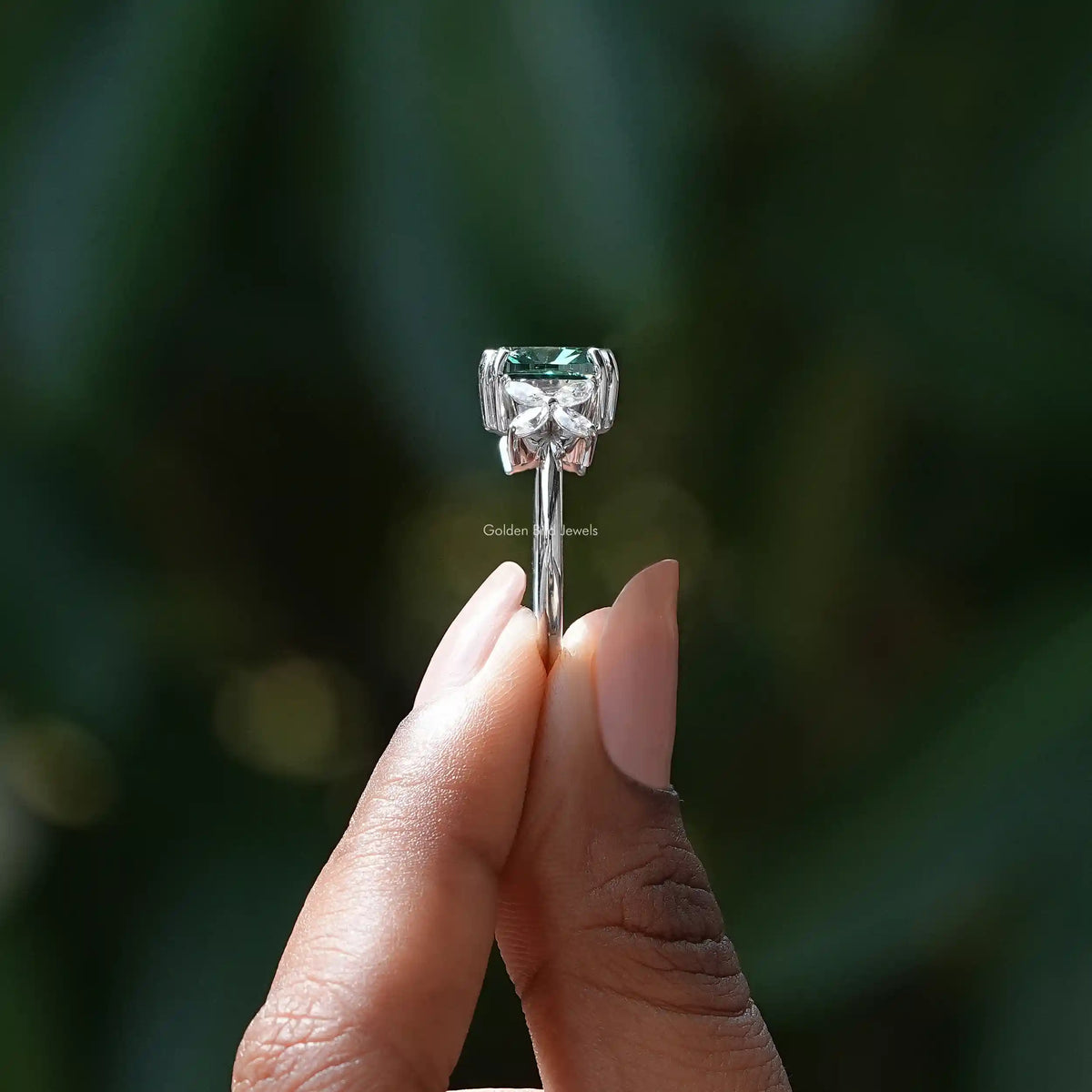 Cushion And Marquise Cut Moissanite Ring