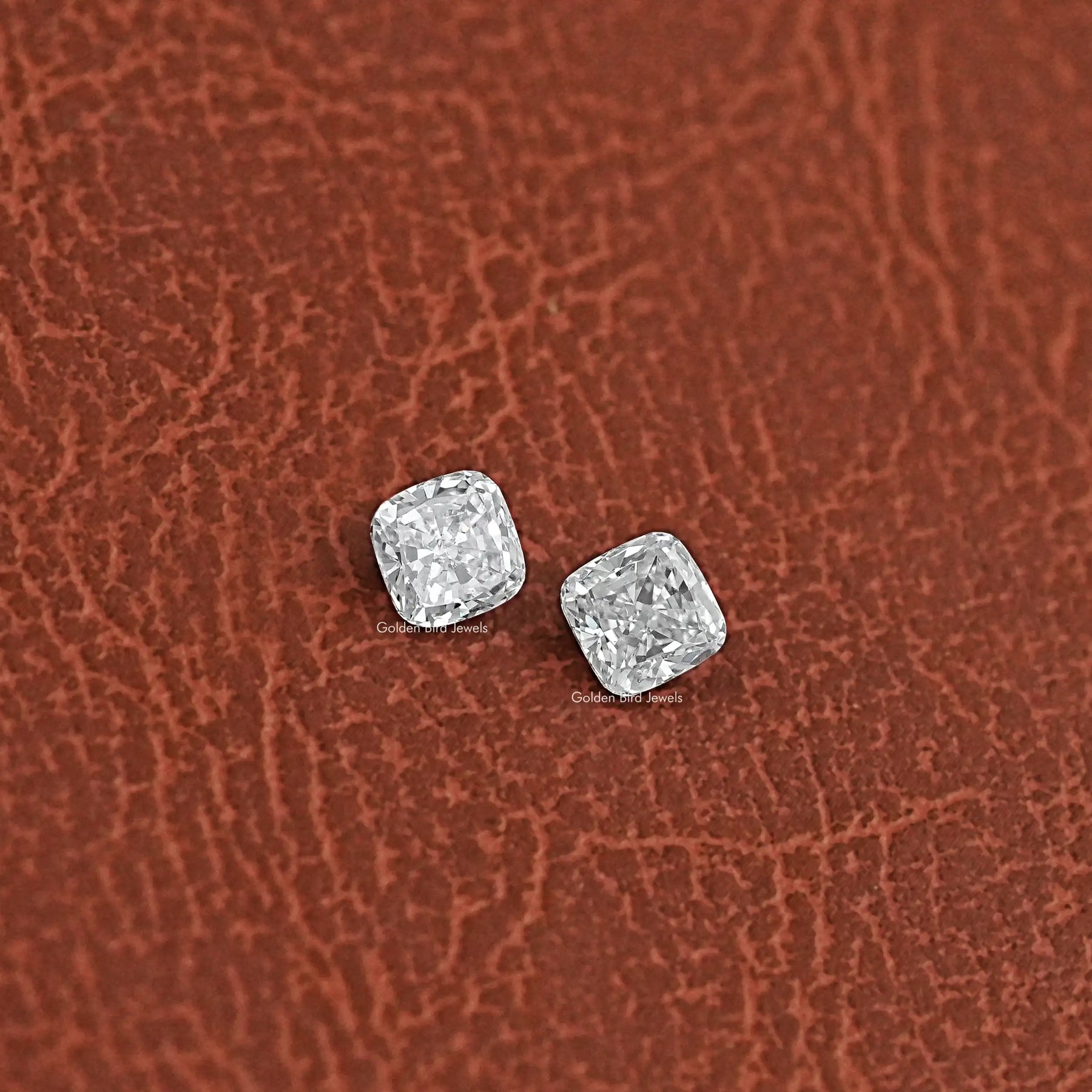 Front View Of Lab Grown Cushion Cut Diamond Matching Pair For Custom Jewelry