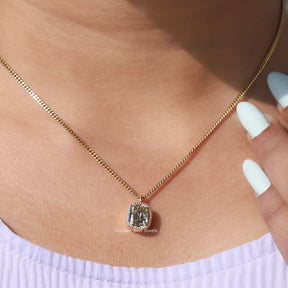 View of moissanite pendant for women
