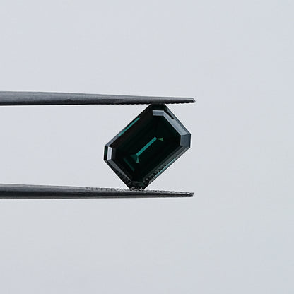 Dark Green Old Mine Emerald Cut Loose Moissanite