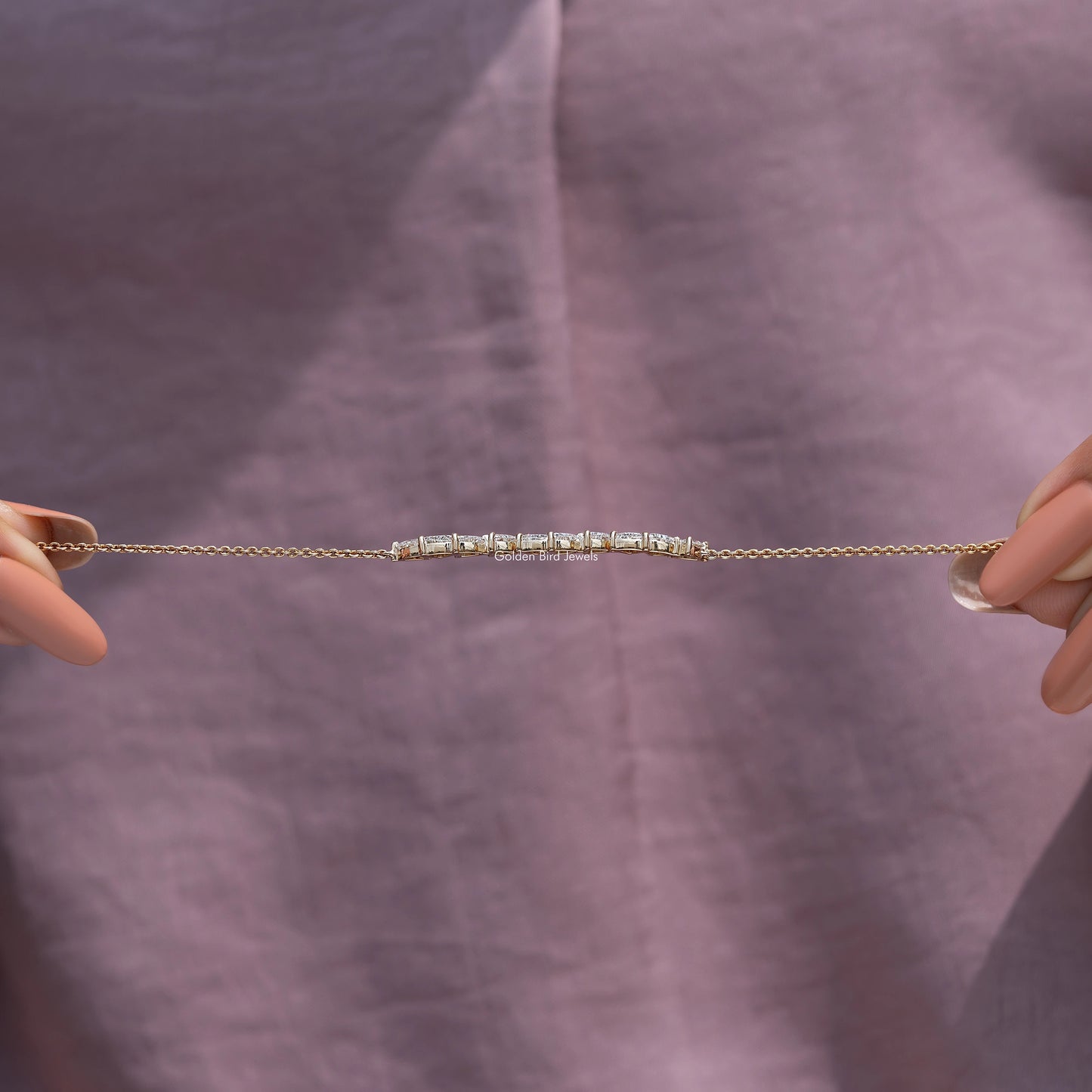 Trillion Cut Lab Grown Diamond Engagement Bracelet