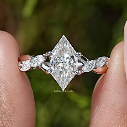 Dutch Marquise Cut Moissanite Diamond Floral Wedding Ring