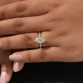 View of a moissanite ring for women's wear