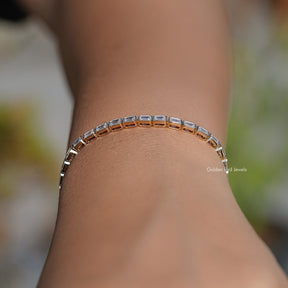 East West Emerald Lab Diamond Tennis Bracelet