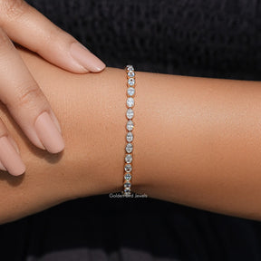 East West Oval Cut Lab Diamond Tennis Bracelet