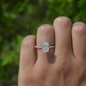 Close view of Cushion Cut Lab Diamond Ring 