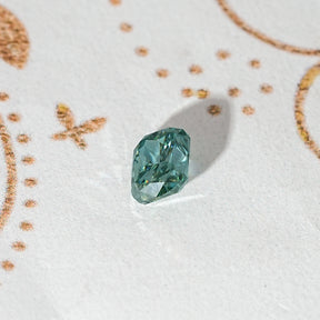 Blue Green Elongated Cushion Loose Moissanite