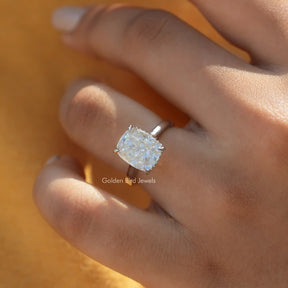 Close view of Lab Diamond Hidden Halo Ring 