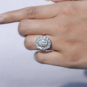 Cushion Cut Moissanite Halo Ring