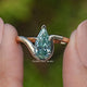 Front View of Elongated Pear Moissanite Solitaire Ring
